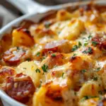 Kielbasa Sausage Cheesy Potato Casserole