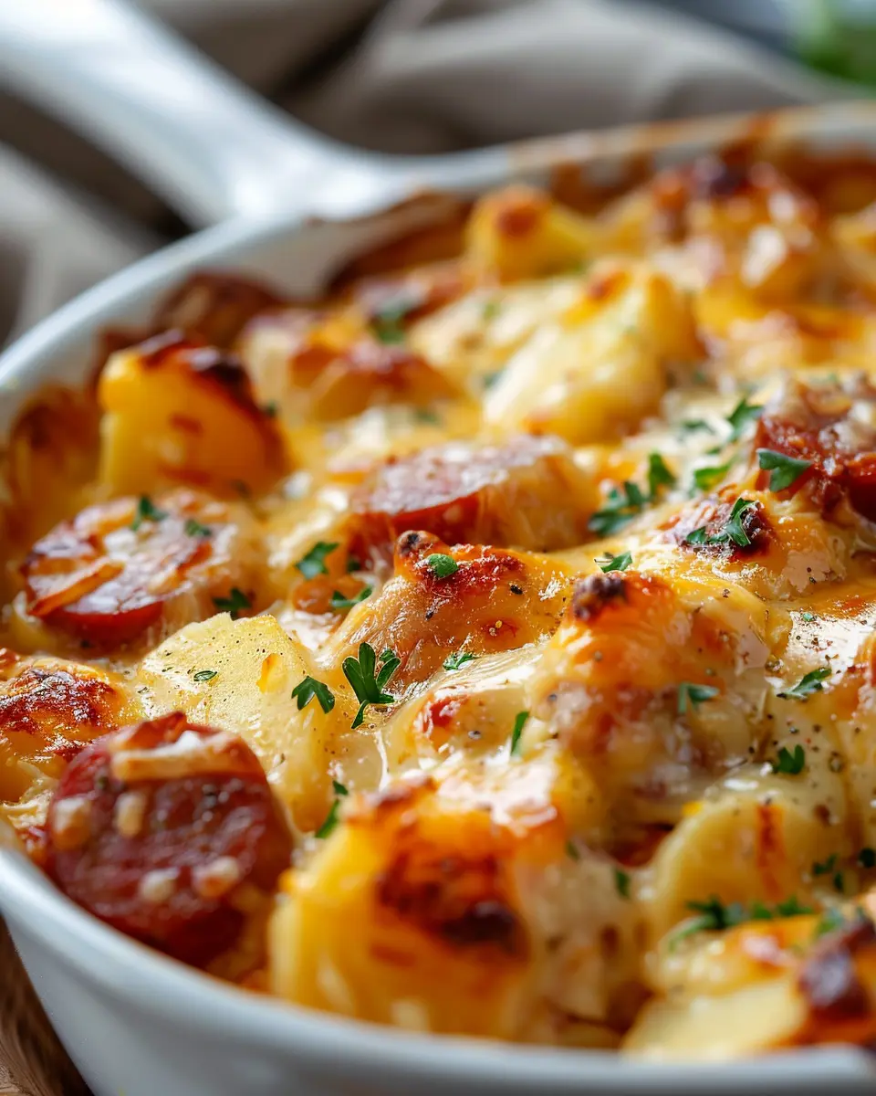 Kielbasa Sausage Cheesy Potato Casserole: Easy Comfort Food Delight