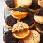 Chocolate Dipped Orange Shortbread Cookies