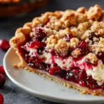 Cranberry Cream Cheese Crumb Pie