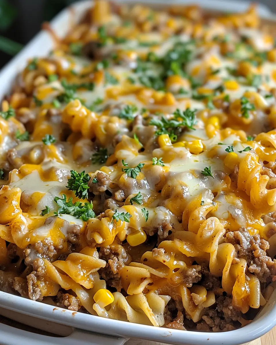 Loaded Cheddar Ranch Beef and Sweet Corn Rotini Bake: The Best Comfort Dish