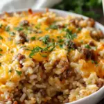 Cheesy Ground Beef and Rice Casserole