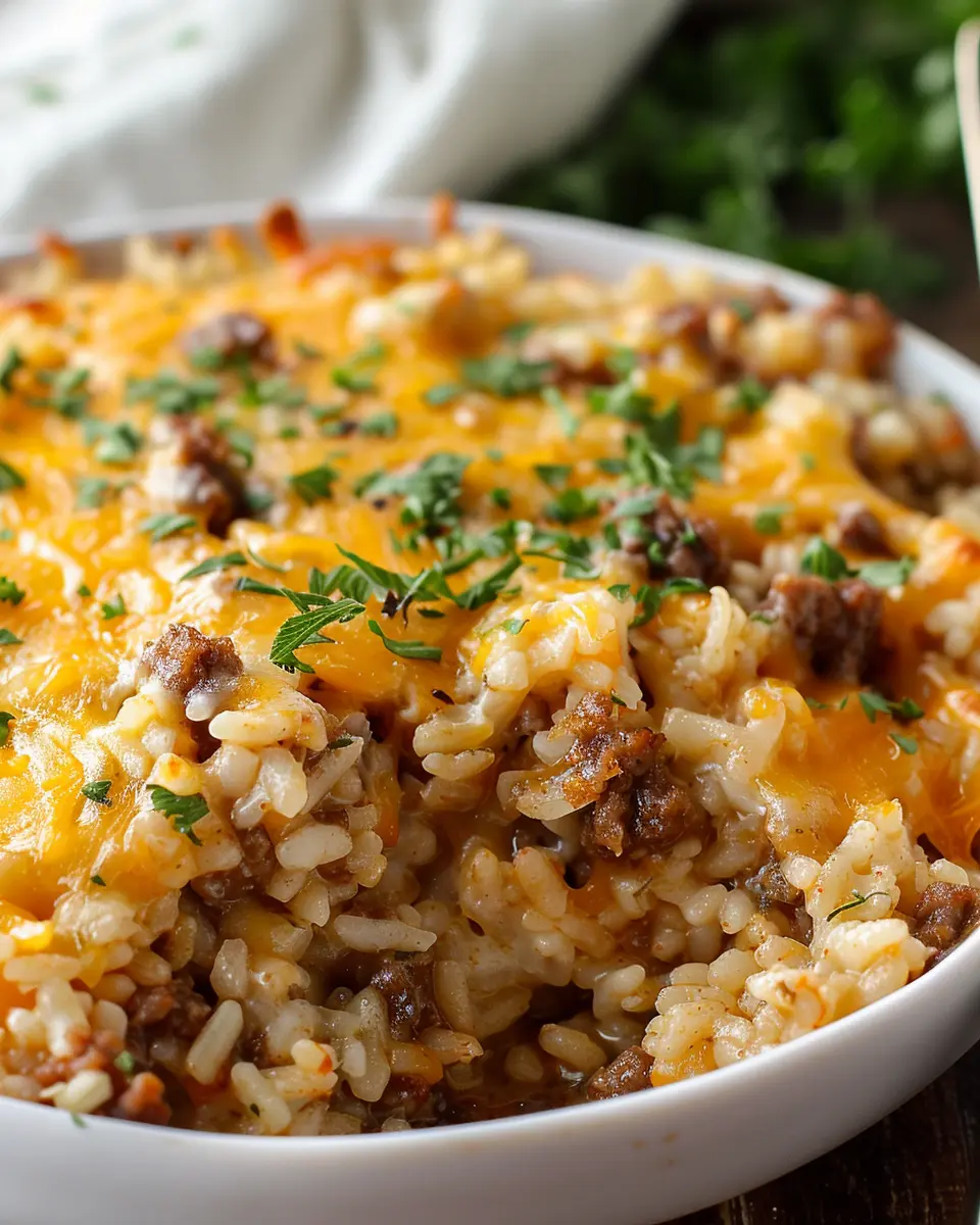 Cheesy Ground Beef and Rice Casserole: An Easy Comfort Dish