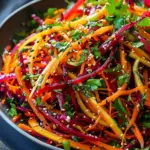 Shaved Rainbow Carrot Sesame Salad