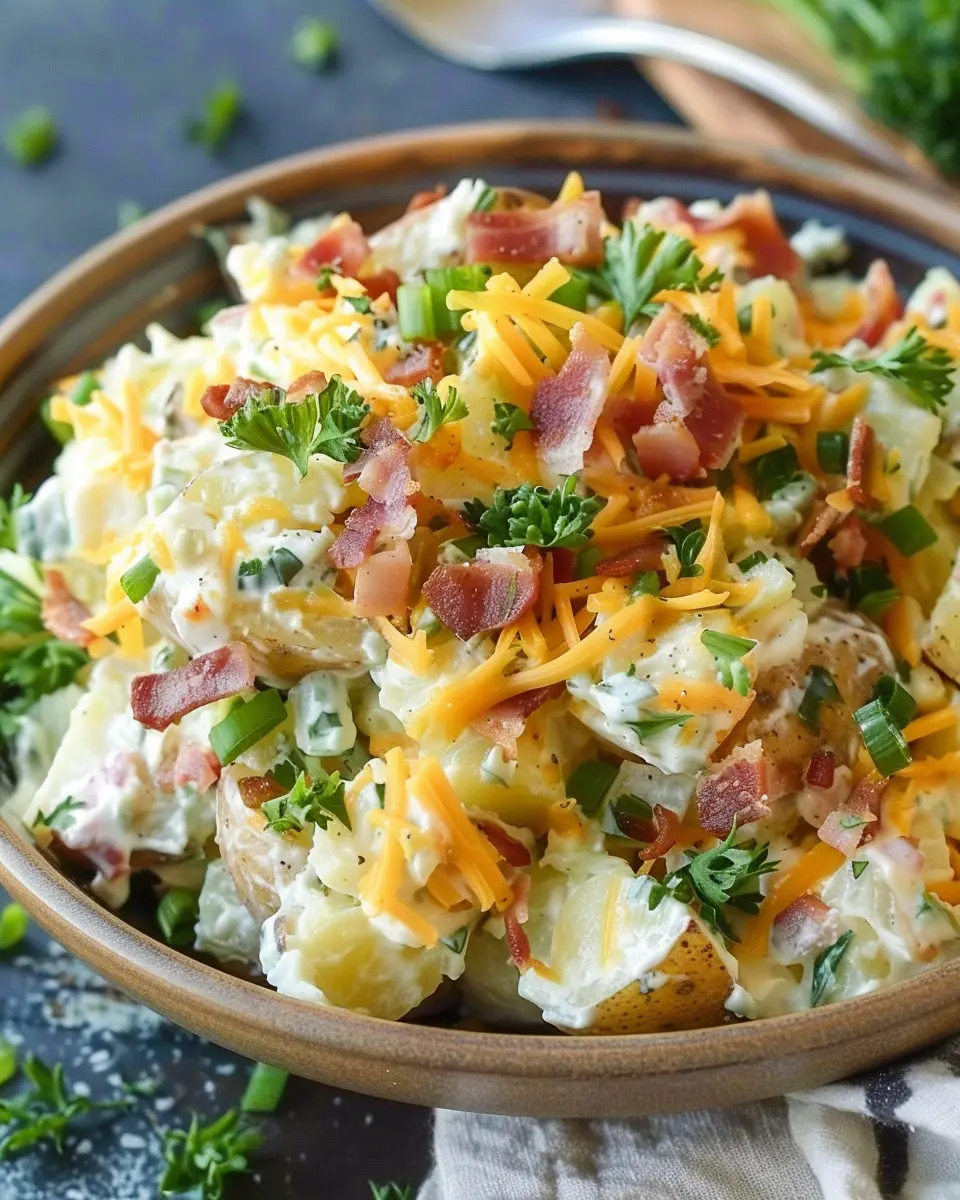 Loaded Baked Potato Salad Recipe: Indulgent Twist with Turkey Bacon