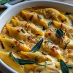 Pumpkin & Gouda Stuffed Shells With Brown Butter & Sage Alfredo Sauce