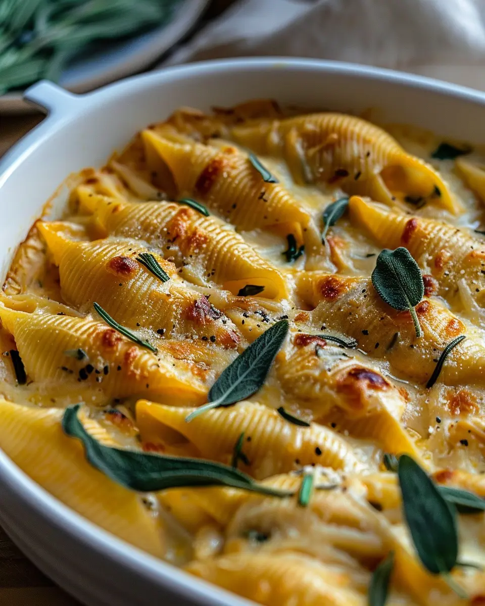 Pumpkin Gouda Stuffed Shells: Indulgent Comfort with Sage Alfredo