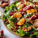 Pomegranate Christmas Salad with Honey Mustard Dressing